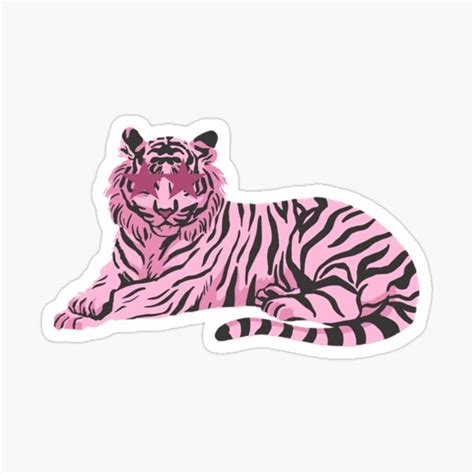 Pink Star Tiger Sticker For Sale By Emxedesigns Pink Stars