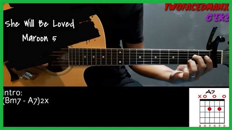 She Will Be Loved Maroon Guitar Cover With Lyrics Chords Youtube