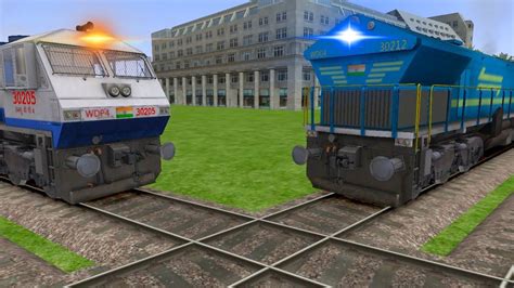 Two Wdp Waiting Each Other At Nagpur Famous Diamond Crossing In Indian