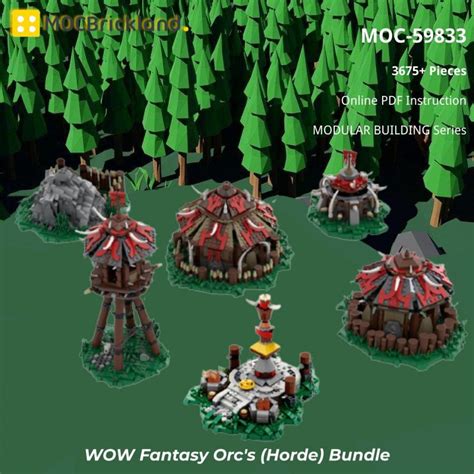 WOW Fantasy Orcs Horde Bundle Modular Building MOC 59833 By