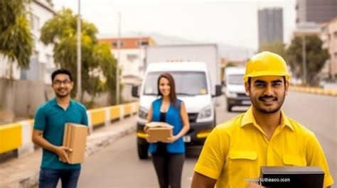 Un Grupo De Personas Caminando Por Una Calle Con Cajas De Comida En Las