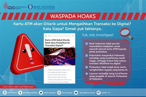 Hoaks Penarikan Kartu Atm Untuk Mengalikan Transaksi Ke Digital