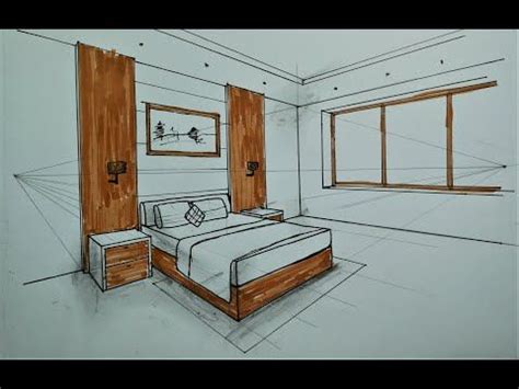 How To Draw Bedroom In Point Perspective Perspective Room Room