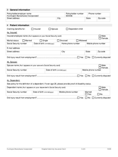 Fillable Online Hospital Indemnity Claim Statement Fax Email Print Pdffiller