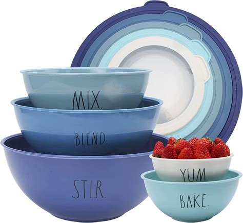 Amazon Rae Dunn Mixing Bowls With Lids Piece Plastic Nesting