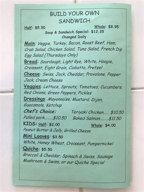 Menu at Chowder House restaurant, Fairbanks