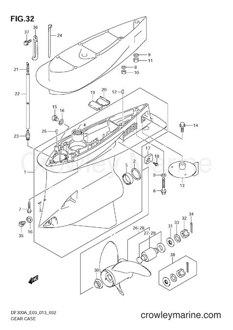 GEAR CASE Serial Range Four Stroke Outboard 250 DF250AP 310001