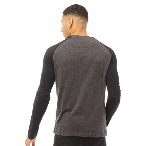 Buy Brave Soul Mens Terence Long Sleeve Crew Neck T Shirt Dark Charcoal