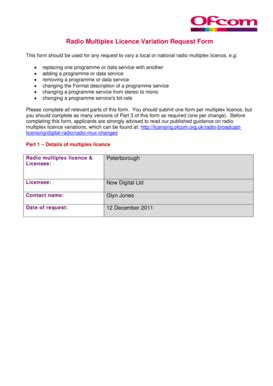 Fillable Online Licensing Ofcom Org You Should Complete As Many