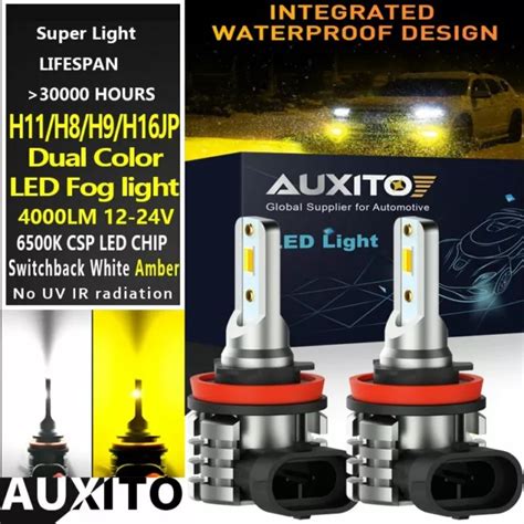 Auxito Switchback X H H H H White Amber Led Csp Fog Light Bulb