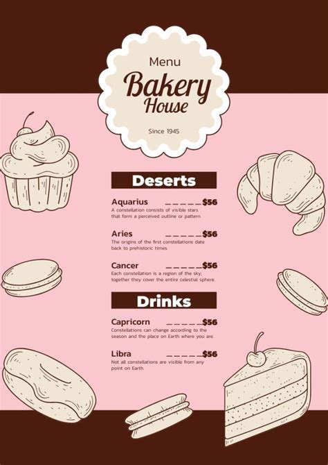 Design This Cute Aesthetic Pink Bakery Menu Template For Free