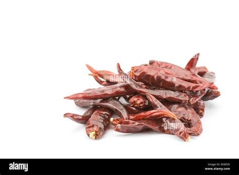 Dry Red Hot Chili Isolated On White Background Stock Photo Alamy