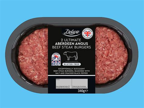 Deluxe 2 Ultimate Aberdeen Angus British Beef Steak Burgers Lidl