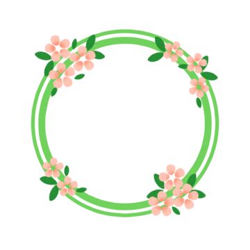 Pink Flower And Circle Frame Circle Frames Pink Flower PNG