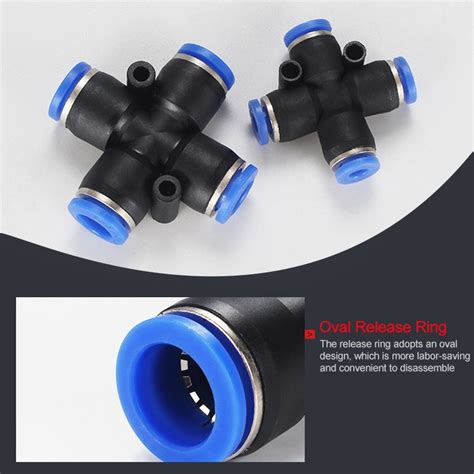 PZA 6 LAIZE 10pcs Plastic PZA Four Way Pneumatic Quick Fitting