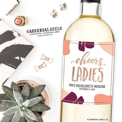 Cheers Ladies Bachelorette Wine Labels Personalized Wine Etsy Bridal Shower Champagne