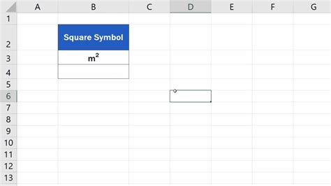 write  squared symbol  excel