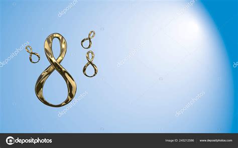 8 March symbol. Figure of eight made of cast gold platinum or silver ...