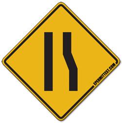 Lane Ends Ahead | Warning Road Signs