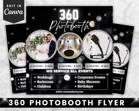 360 Photo Booth Flyer Event Photography Rental Party Photo Booth Flyer