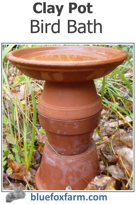 Clay Pot Bird Bath Simple And The Birds Love It