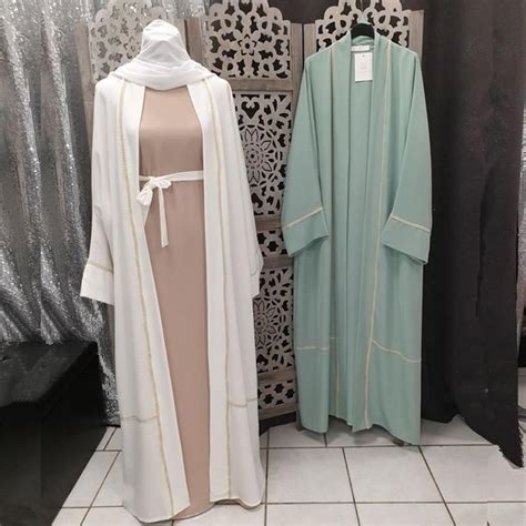 Kaftan Dubai Abaya Kimono Cardigan Muslim Hijab Dress Green XL