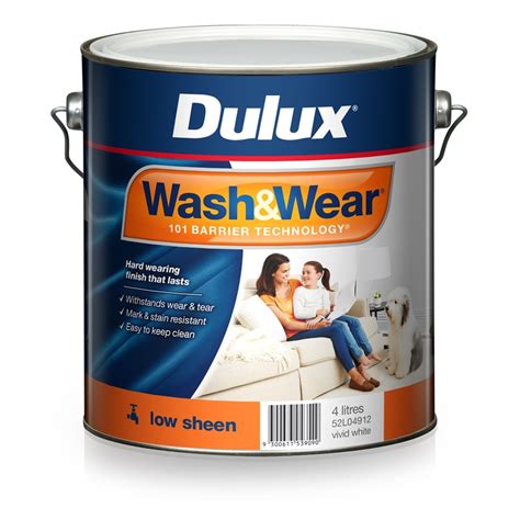 Dulux Wash Wear 4L Vivid White Low Sheen Paint Bunnings Warehouse