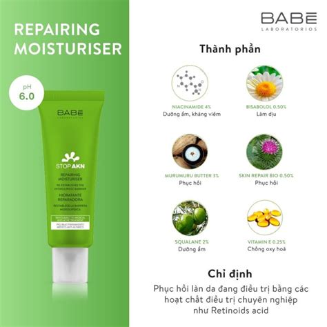 Kem dưỡng phục hồi da treatment BABÉ Stop AKN Repairing Moisturiser VIGO