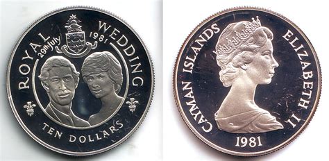 Cayman Inseln 10 Dollars 1981 Hochzeit Von Prinz Charles Lady Diana