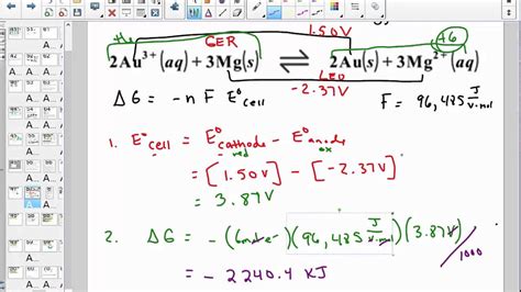 Electrochemistry And Free Energy Nernst Equation Equilibrium Constant Youtube