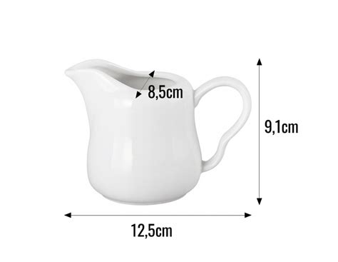 Dzbanek mlecznik porcelanowy do mleka śmietanki 250 ml RONNIE biały