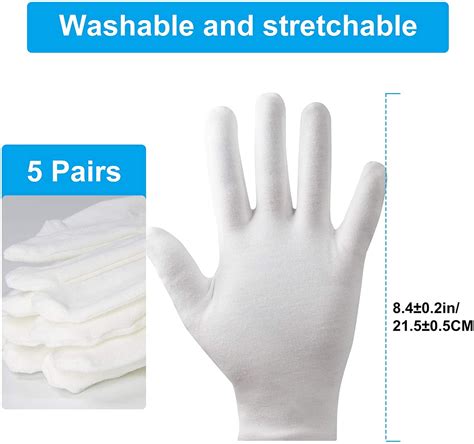 Cotton Gloves For Dry Hands Eczema 10 Pairs White Fit Most Cloth