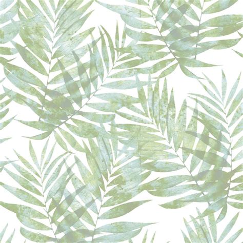 Galerie Organic Textures Tropical Leaves Light Green Wallpaper G67943