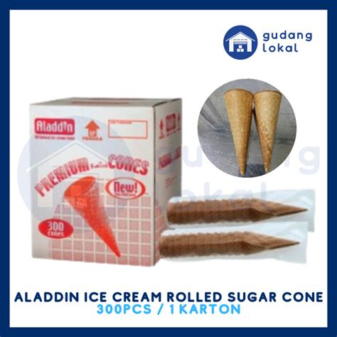 Jual Aladdin Ice Cream Cone Es Krim Rolled Sugar Cone Pcs Shopee