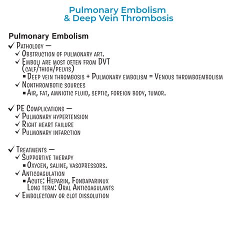 Clinical Pathology Glossary Pulmonary Embolism And Deep Vein Thrombosis