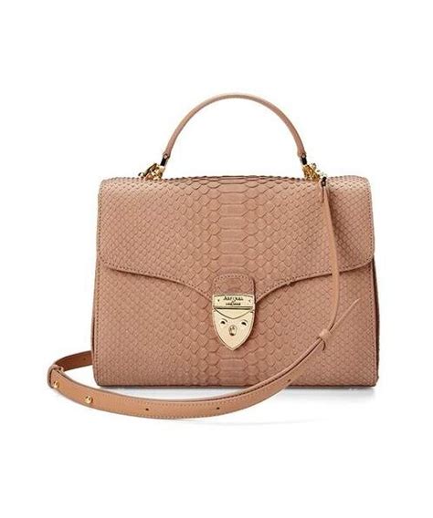 Aspinal Of London Aspinal Of London Mayfair Bag In Deer Nubuck Python