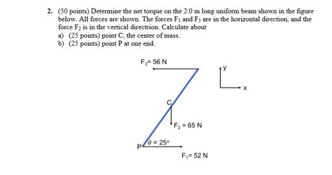 Solved 2 50 Points Determine The Net Torque On The 2 0 M Chegg