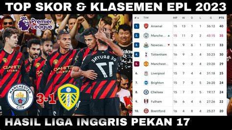 Hasil Liga Inggris Tadi Malam City Vs Leeds Top Skor And Klasemen