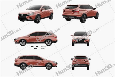 Vaz Lada Vesta Cross Blueprint Template Dmodels