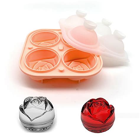 Rose Ice Molds Ice Cube Trays Make 4 Giant Cute Flower Shape Ice