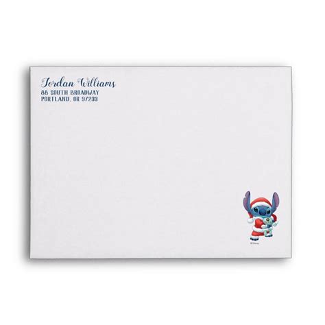 Lilo And Stitch Santa Claus Stitch Envelope Zazzle Lilo And Stitch