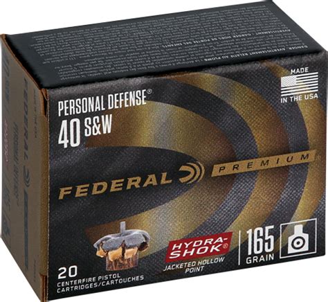 500 Rounds Of FEDERAL PREMIUM 40 SW 165GR HYDRA SHOK JHP Pistol