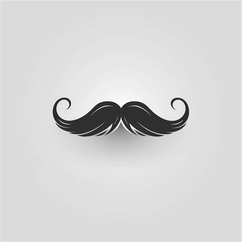 Black Mustache On White Background Fathers Day Mustache Premium AI