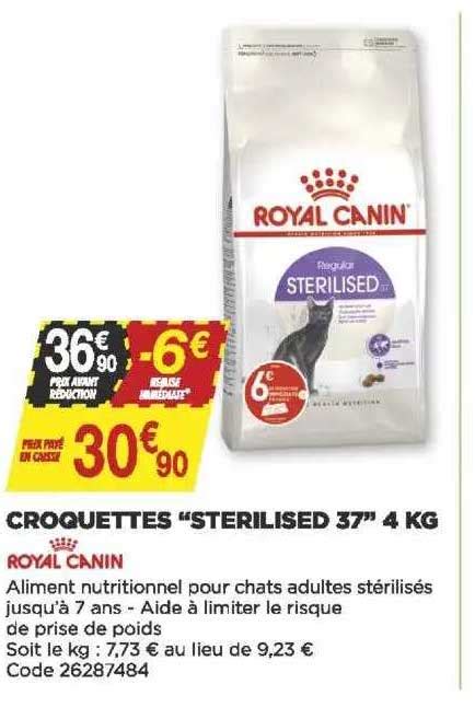 Promo Croquettes Sterilised Kg Royal Canin Chez Bricomarch