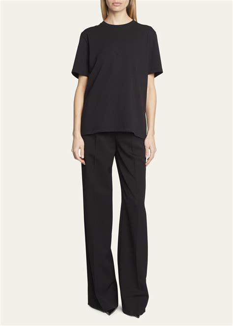 Saint Laurent Logo Embroidered T-Shirt - Bergdorf Goodman