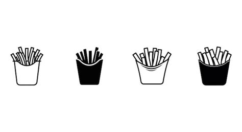 Premium Vector Tasty Potato Sticks French Fries Icon Assortment