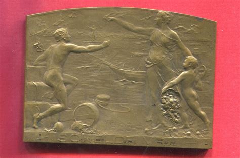 Belgien Belgium Bronze Plakette 1913 Antwerpen A D 50 Jahrfeier Der