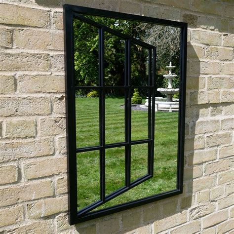 Black Industrial Outdoor Mirror Garden Mirrors Decorative Mirrors