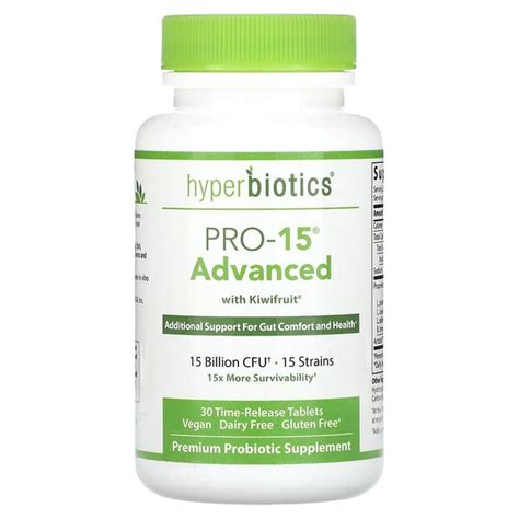 Hyperbiotics Pro 15 Advanced With Kiwifruit 15 Billion Cfu 30 Time Release Tablets