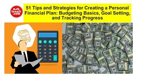 51 Tips For Creating A Personal Financial Plan Budgeting Basics Goal Setting And Tracking